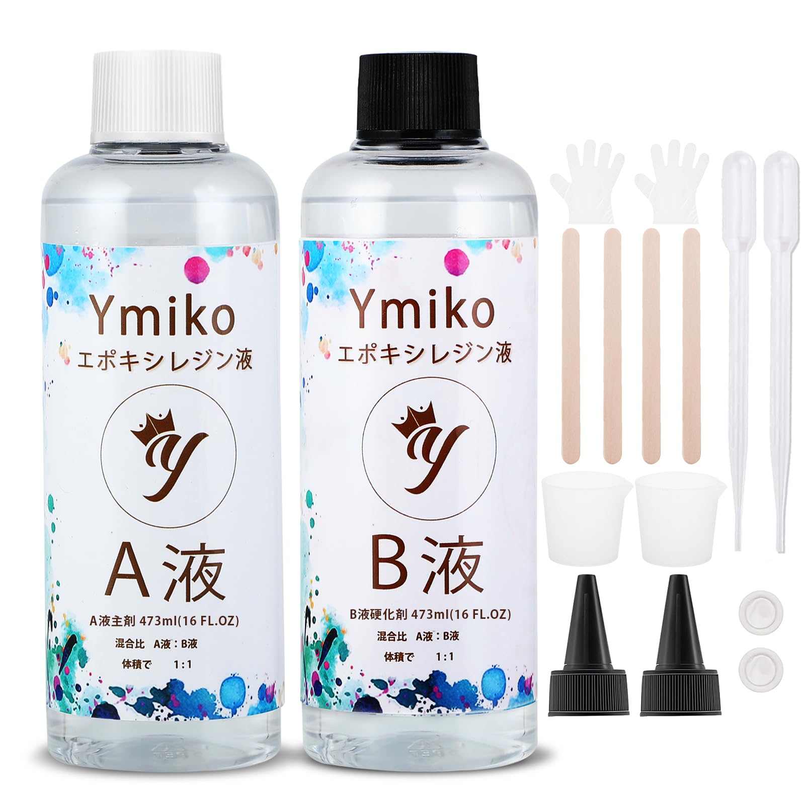 エポキシ樹脂 液性レジン液 大容量 946/3OZ 高い透明 低刺激性 ハードタイプ 混合比率1:1 エポキシレジ..