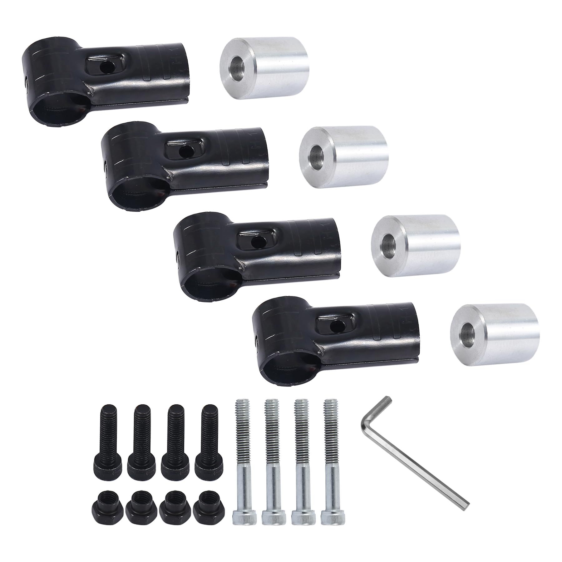 OEK Φ8イレクターパイプ 車用ルーフキャリアバー スペーシア イレクターパイプ アタッチメント バン対応 内六角 取付用アルミ製 DY 製作