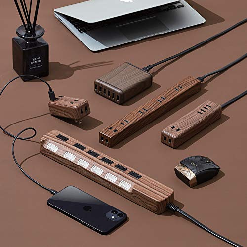 エレコム 電源タップ Bタップ 1W Bポート×4 コンセント× 1.5 ウォールナット E0415W