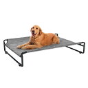 犬 ベッドドッグコット高架式ペットベッド大型犬用屋外コットベッド洗濯可能な通気性メッシュ付きポータブルスタンディングペット滑り止めフィート屋内