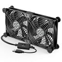 EUENG 冷却ファン 1c 連 Bファン 防振ゴム足付き 3段階風量調節 1400RM × 横置き可能 ファン 5V 静音 強力 冷却クーラ(2)