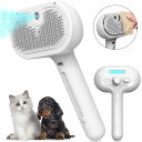猫 ブラシ スチーム ペット用ブラシ 猫ブラシよく取れる 犬用ブラシ スリッカーブラシ ボタンを押してワンプッシュ式 抜け毛除去簡単 B充電式