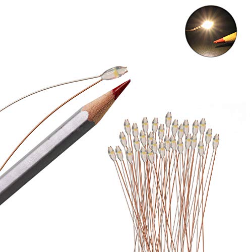 Eve odel 30本入配線付き MD 0603 チップLED 温白色 抵抗付属 電車模型 鉄道模型 建物模型 模型電飾 ジオラマ D0603