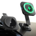 ER Qi 15W充電 asafe 車載 スマホホルダー 車 曲面対応 360度自由回転 折りたたみ Qi認定asafe充電器 ダッシュボード磁
