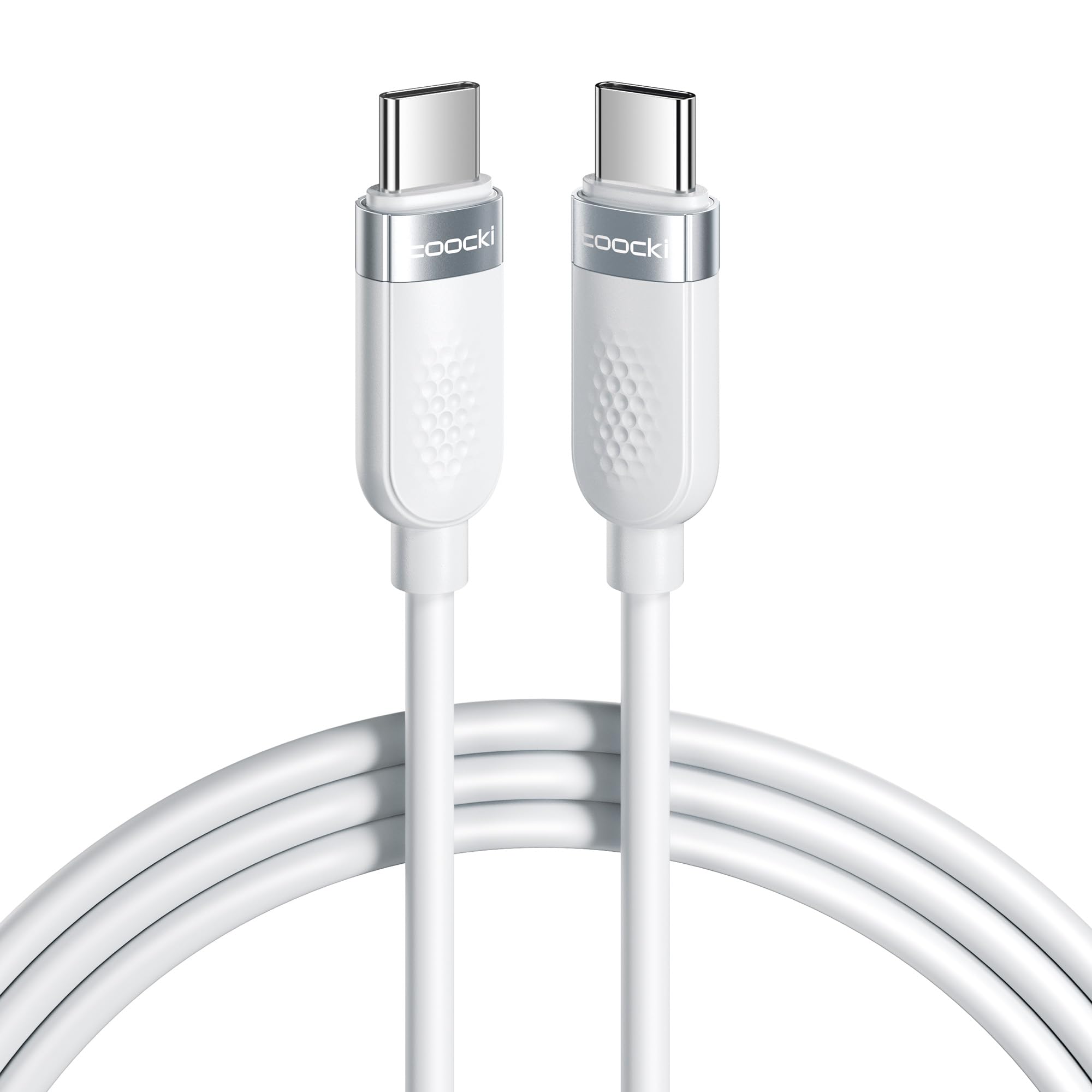 B ype ケーブル 60W 3M 急速充電 D対応 シリコン 柔らかい タイプケーブル ホワイト 結束バンド付き 充電ケーブル スマホ/タブ