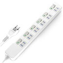 AYBOUR 電源タップ 雷ガード 個別スイッチ 節電タップ おしゃれ省エネAコンセント 6個口 E認証済 延長コード 5 ホワイト