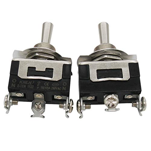 xtek 3個頑丈なロッカートグルスイッチ0A 15V D 3ポジション3ピンオン/オフ/オンスイッチ付きメタルバット防水キャップ、en113M