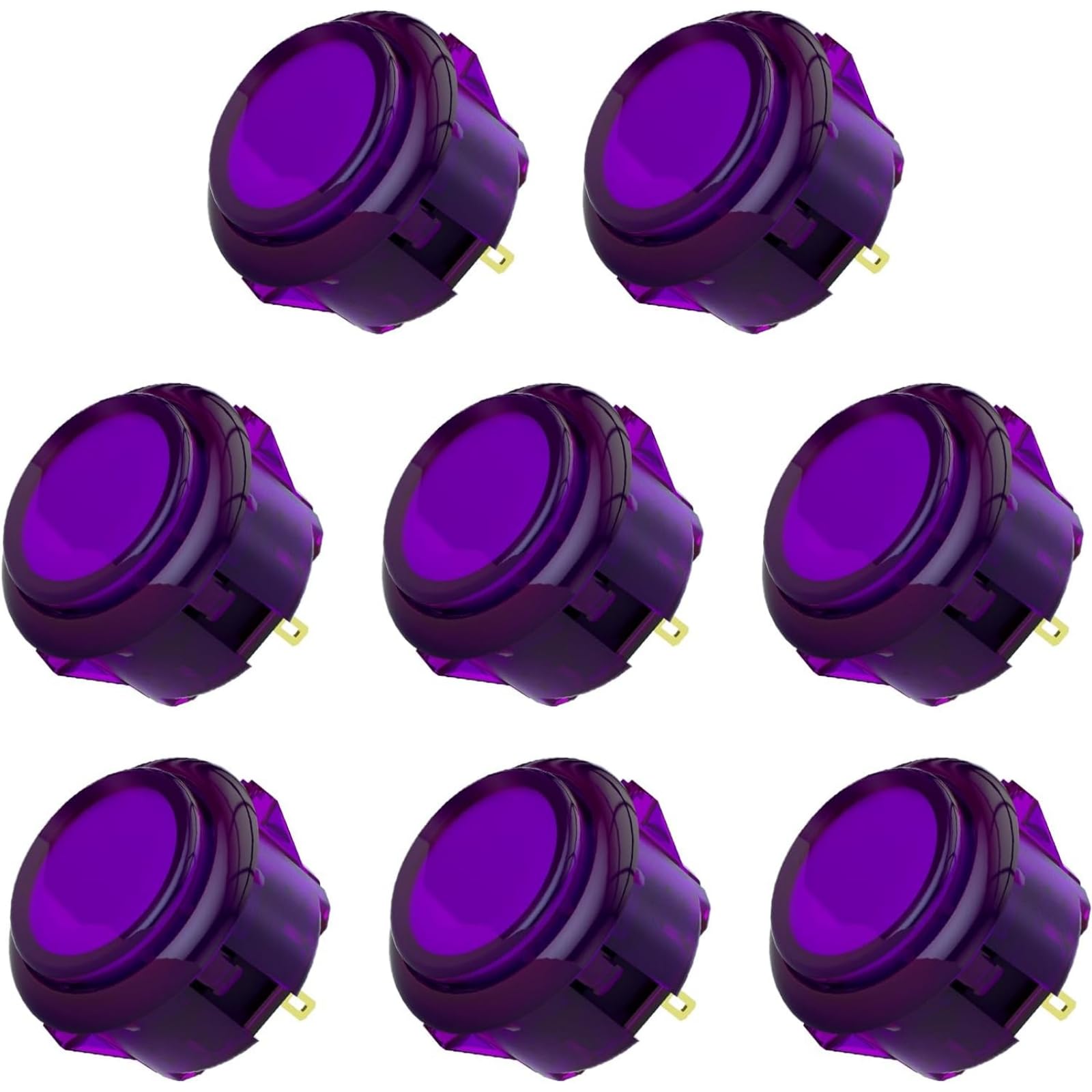 QANBA Gravity K アケコン ボタン 4/30MM アケコン 静音ボタン 8個箱入り アーケード ボタン 重力機械軸 48dB静音