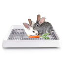 うさぎ用トイレ 四角 複数飼育 トレー メッシュスノコ付き フェレット用 モルモット清潔トイレ うさぎ掃除用品 容器 お手入れラクラク トレーニ