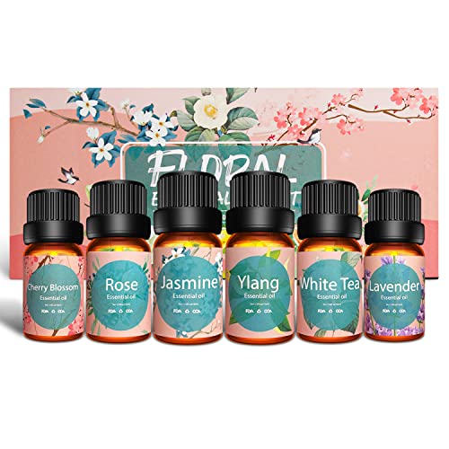 oven アロマオイル 6本セット エッセンシャルオイル 精油 ラベンダー/ローズ/桜/ホワイトティー/イランイラン/ジャスミン 10l×6本(4)
