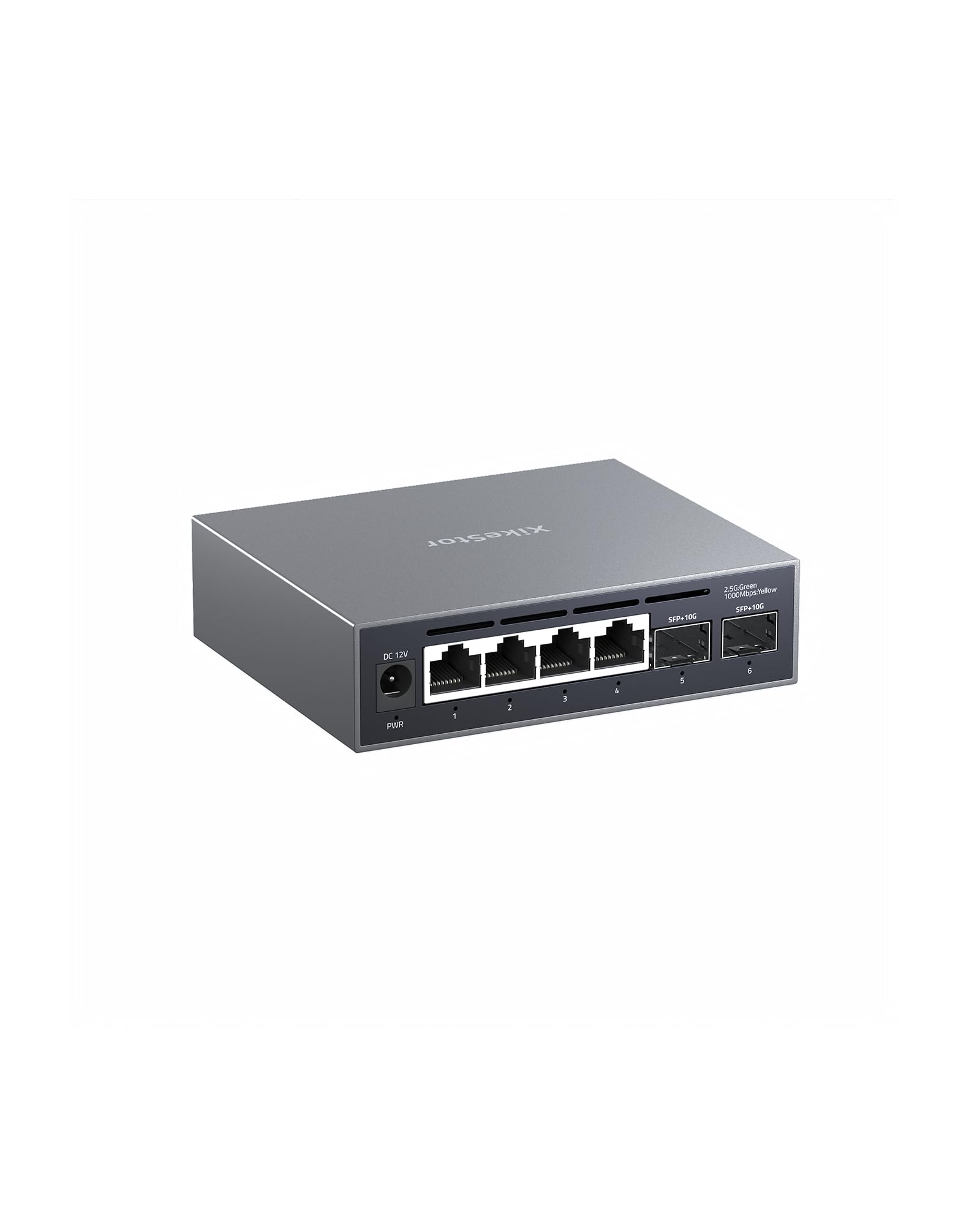 tor 6ポートWEB管理スイッチ 4×.5Gイーサネット + ×10G F+ 全新.5Gハブ アルミニウム合金製ケース 放熱性能 ファンレスで