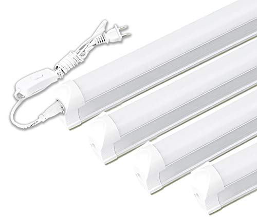 ・昼白色 40W形/ 昼白色/4本 8・器具一体型8 蛍光灯 消費電力：18W40W相当 定格電圧：A85V〜65V全光束：00M、色温度：昼光色（6000K）長さ：約100　素材：アルミ基板+透光乳白色カバー。最大6本まで直列連結できます。・省エネ：消費電力は従来の蛍光灯により、約半分以上の電気代をカットできます。家計にもやさしいです。・環保、少熱量：安全性があり、紫外線と水銀が含まれていません。蛍光灯本体は、高品質の材料で利用し、放熱性に強く、均一と明るい発光をサポートします。・使用場所: 家庭照明と商業照明によく使われています。工場、スーパー、オフィス、ガレージ、倉庫、廊下など・長寿命：設計寿命は40000時間まであります。一日10時間を使うと、約8年持ちできます。1：ご購入日より1年間の保証を提供いたします。