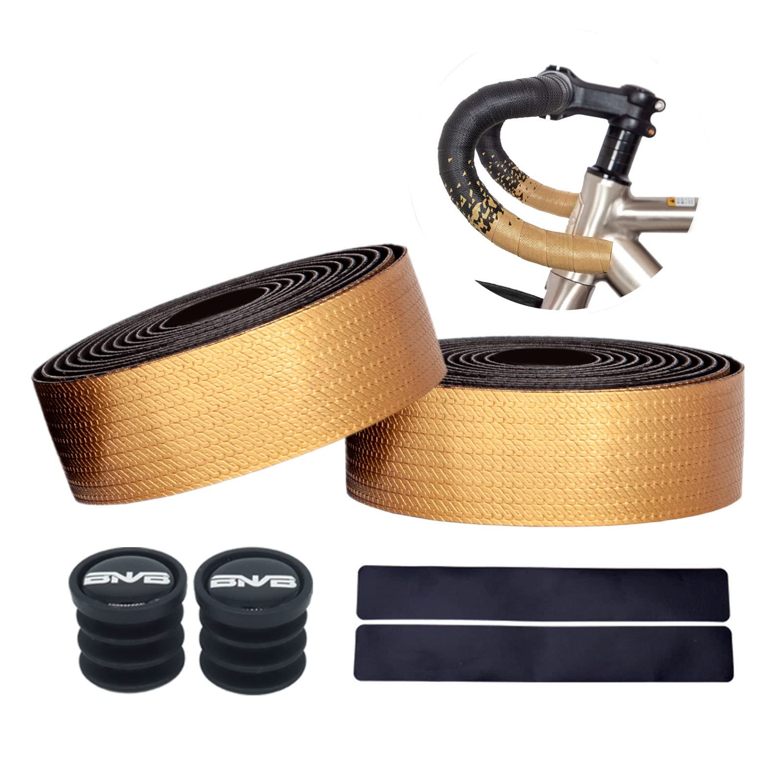 ABK 自転車バーテープ EVA/U ロードバイク用ハンドルバーテープ エンドキャップ、エンドテープ付属