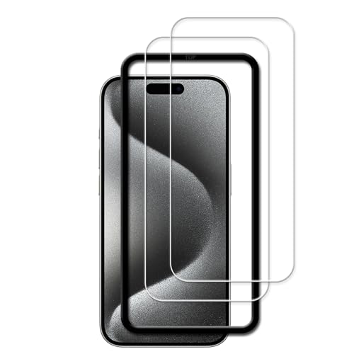 いphone15pro ax ガラスフィルム枚セットガイド枠付き 日本素材製 強化ガラス ihone 15 ro Max 用 ガラ..