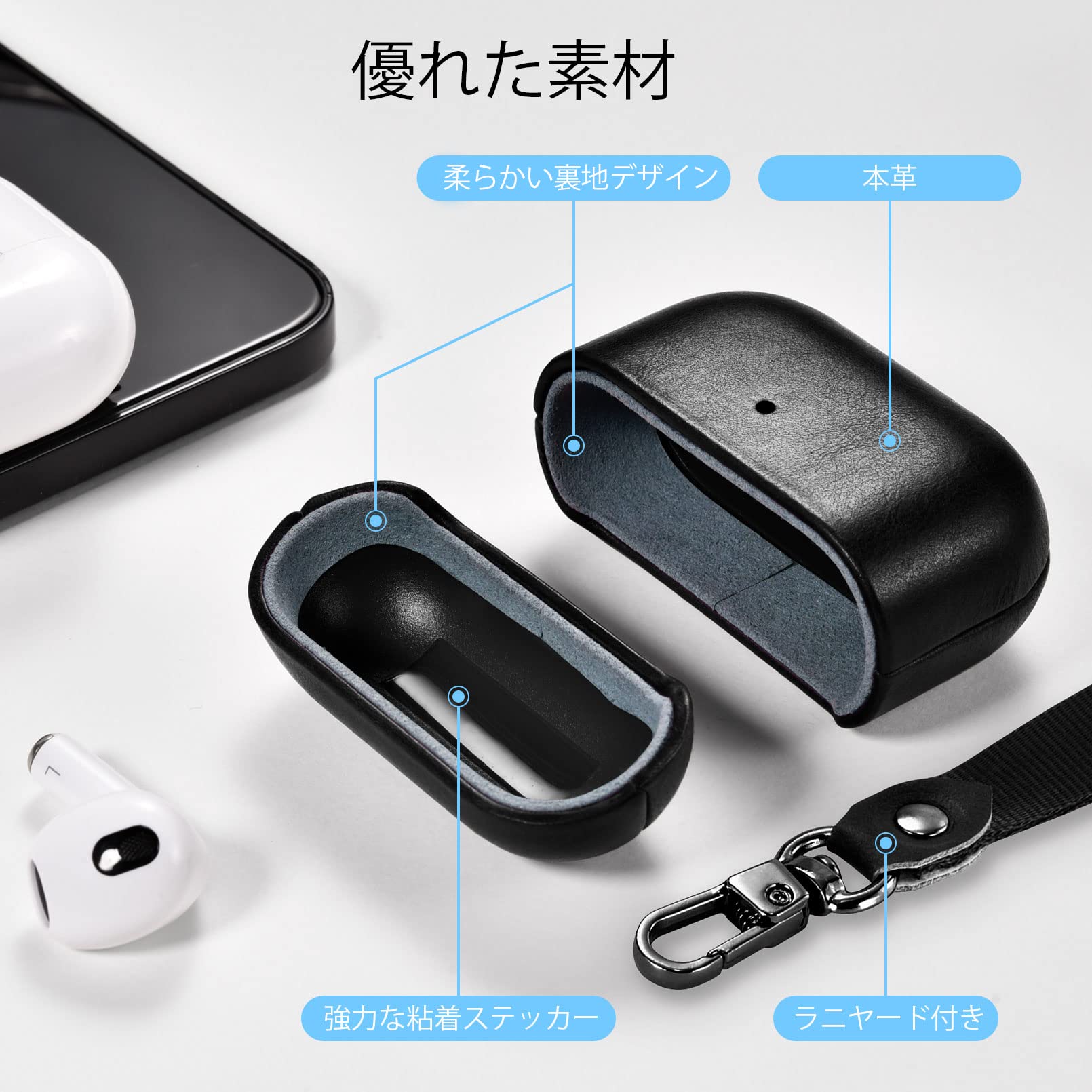 EUK for Airods ro ケース（019年10月発売専用）for Airods ro レザーケース カバー エアーポッズプロケース 全