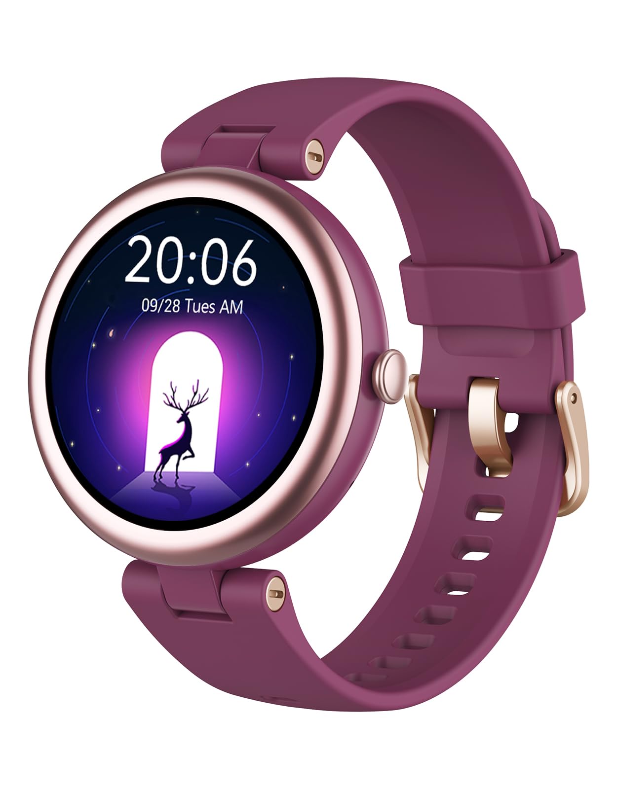 HANG WG スマート iphone アンドロイド対応 レディース 丸型 腕時計 歩数計 活動量計 Watch Woen 1.インチ高精細画