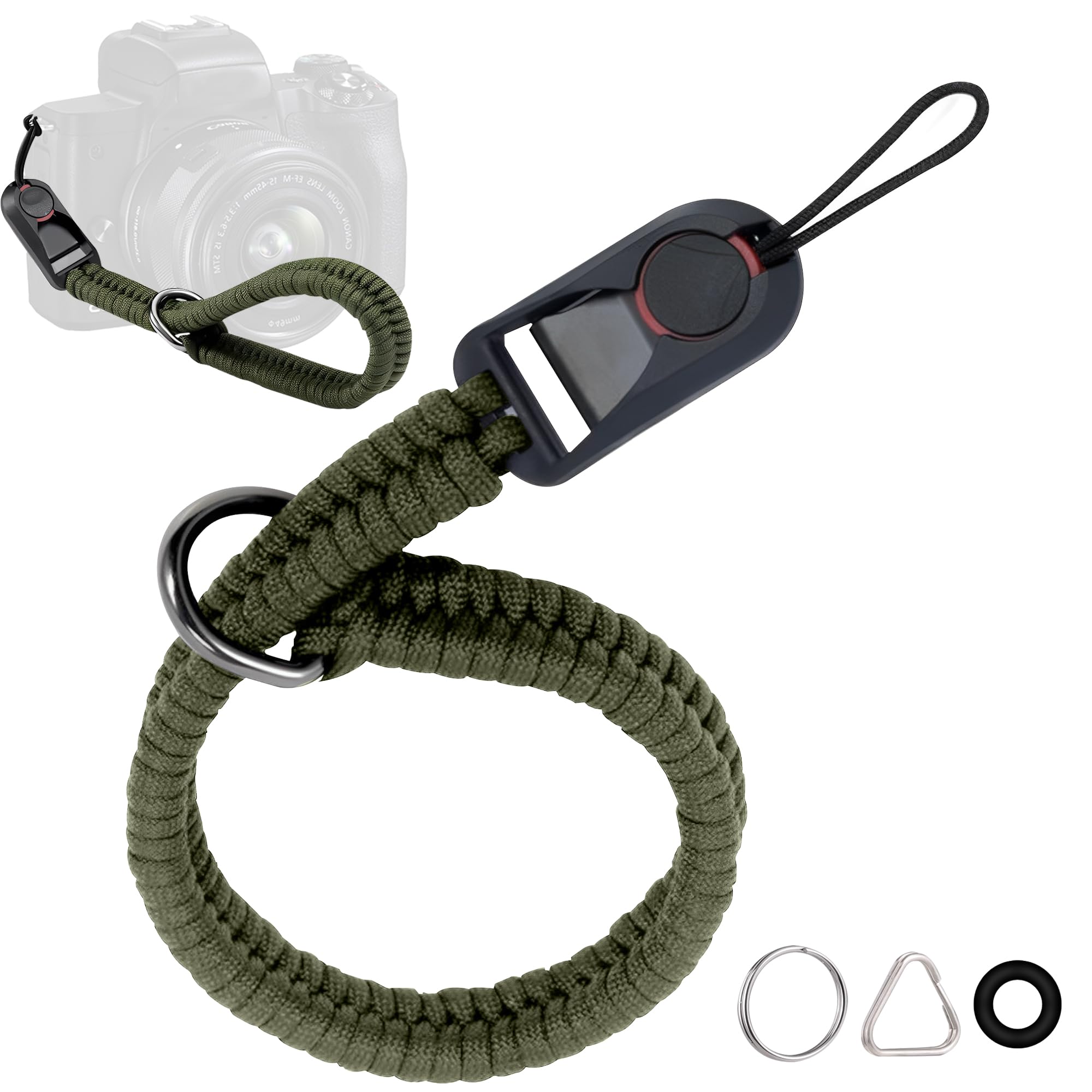 ZXZone カメラストラップ パラコード編みハンドストラップ、クイック着脱、付属のアダプタはほとんどの..