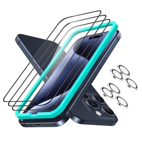 ER いphone15pro ax ガラスフィルム Arorite 保護フィルムセット ihone 15 ro Max用 超タフ 強化ガラス 取
