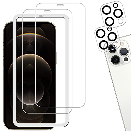 +枚セットガイド枠付き 日本素材製 強化ガラス ihone1 ro Max 用 ガラスフィルム カメラフィルム カバ..