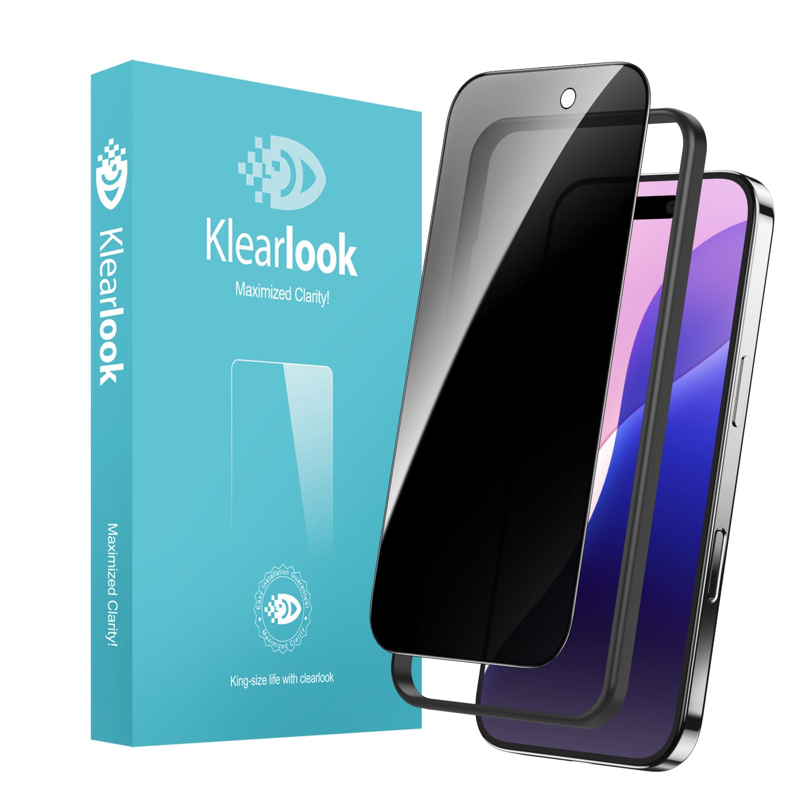 覗き見防止 ガラス フィルム ihone 16 pro 用 全面 保護 フィルム 9H硬度 反射防止 さらさら ガイド枠..