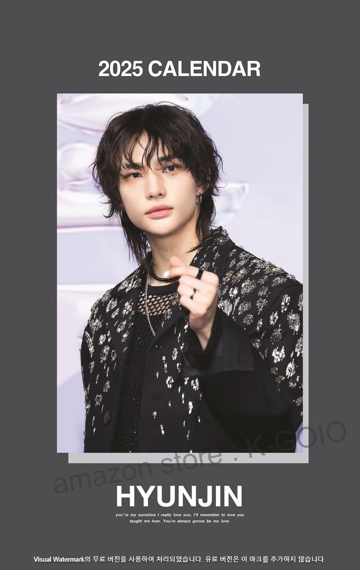 スキズ ヒョンジン グッズ 2025年 大型 壁掛け カレンダー HYUNJ