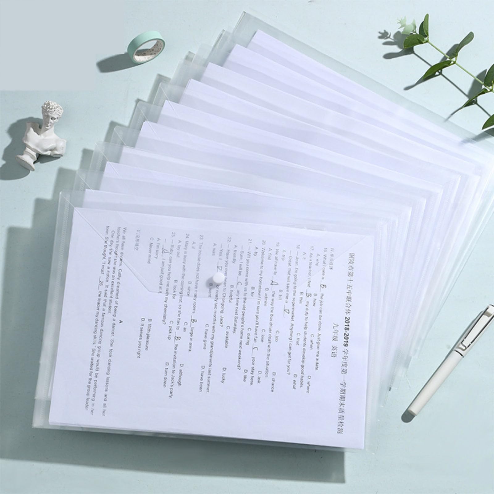 クリアファイル a4 10枚セット クリアファイル収納ホルダー ファイルケース 横型 ファイル ヨコ型 防水 書類整理 資料収納 書類保護 整理