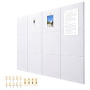 (ゼクシオティアン) 壁に貼る コルクボード 1200x900 フェルトボード 30×30cm 12枚入り 木製クリップ DIYコルクボード お