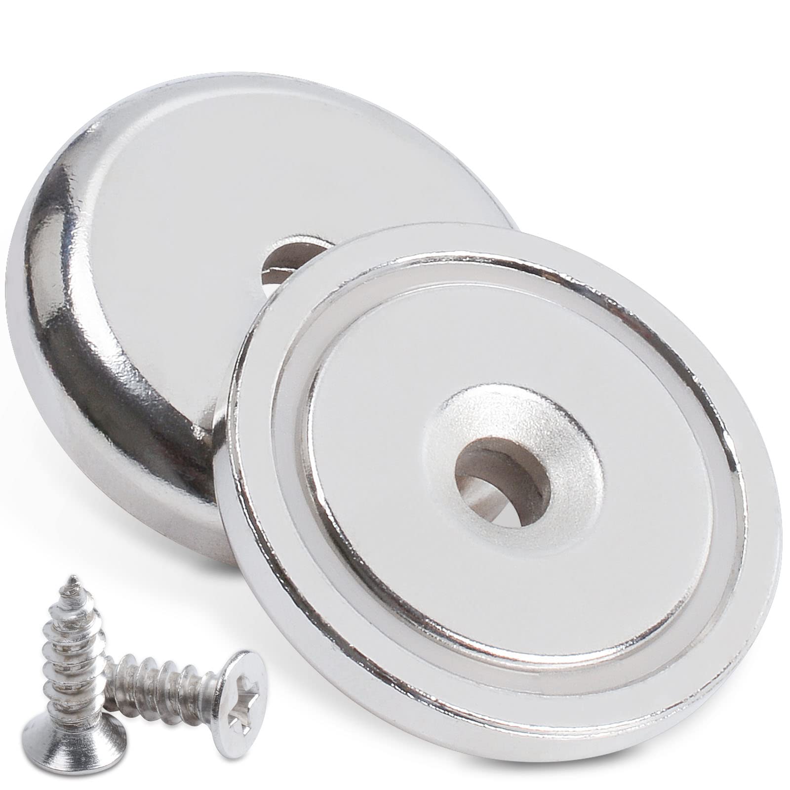 直径36mm 超強力ネオジム磁石 強力マグネット 耐荷重35k 丸型磁石 穴・ネジ付き キッチン 浴室 倉庫 オフィス 室外 壁掛け 2個入