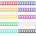 プラスチックキータグ タグ キーホルダー 名札 キーリングタグ 業務用 軽量 持ち運び 100個セット 10色