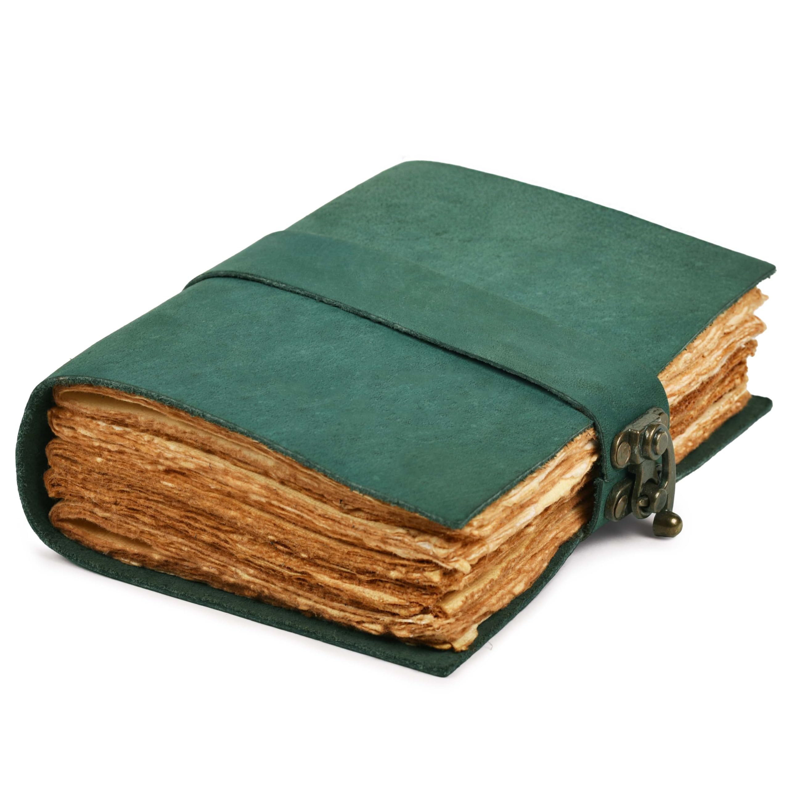 女性と男性のためのレザーバウンドビンテージジャーナル 影の書 ロッククロージャ アンティークデッキルエッジハンドメイドペーパー200ページ