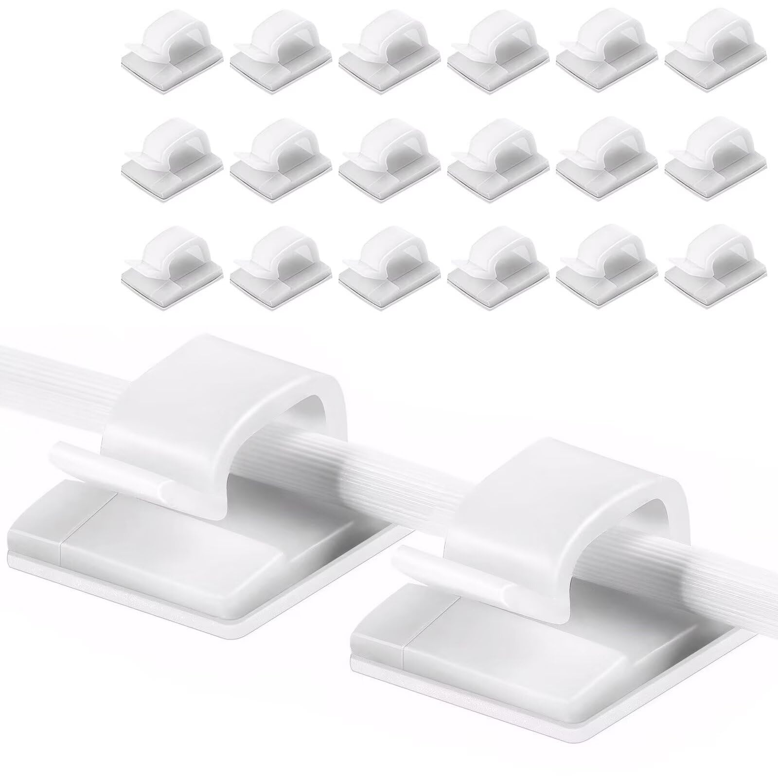 ・ホワイト ・・:ホワイト・配線整理異なるケーブルに対応でき、電源コード、LANケーブル、Bケーブルなどがスッキリ整理できます。居場所をクリアさせるケーブルクリップホルダーです・粘着テープ付き強力粘着テープが付き、机や壁、ドアなどの滑らかな...