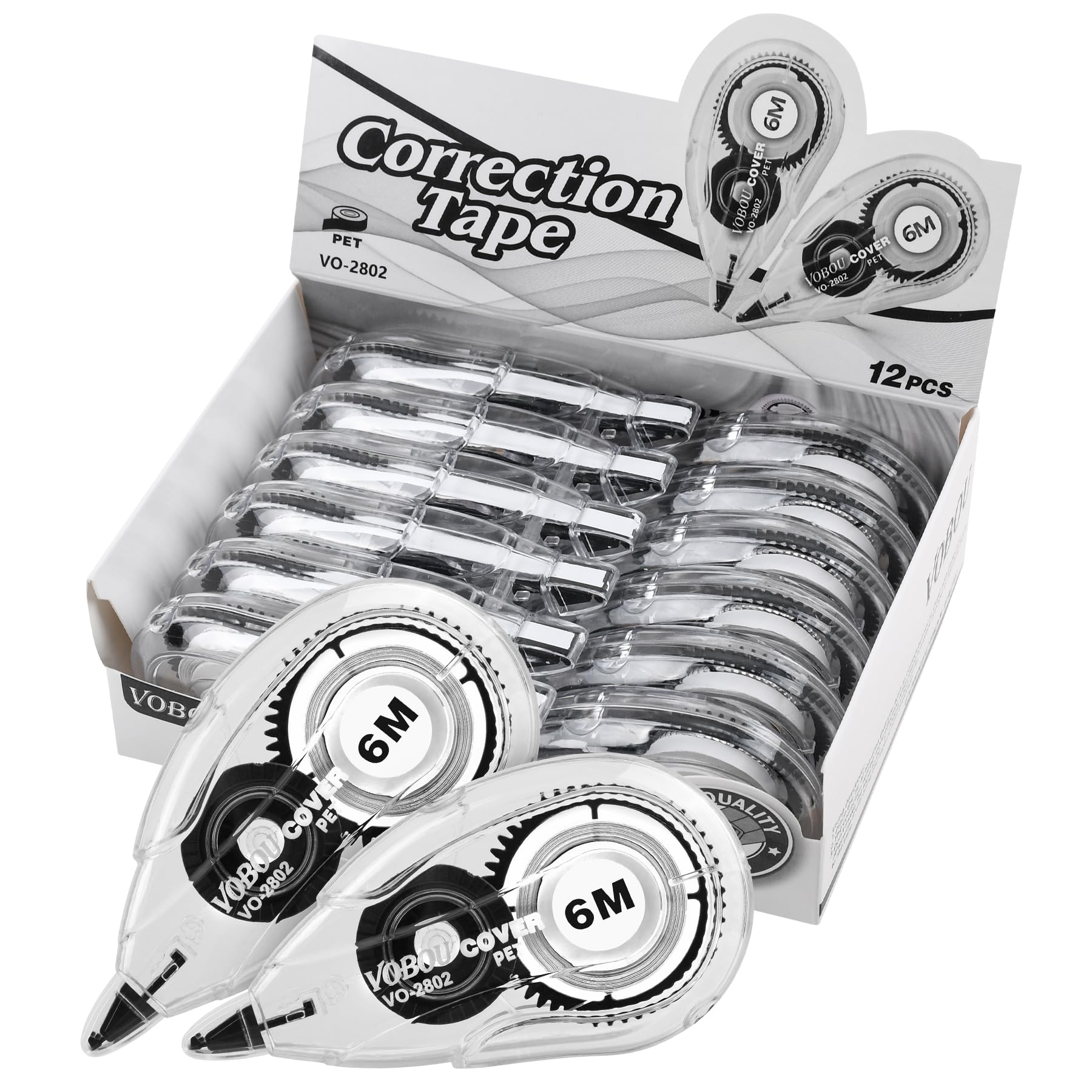 修正テープ 6メートル 12本パックカラー 修正テープ Eテープコア パック 修正用品 修正ペン 大容量 使..