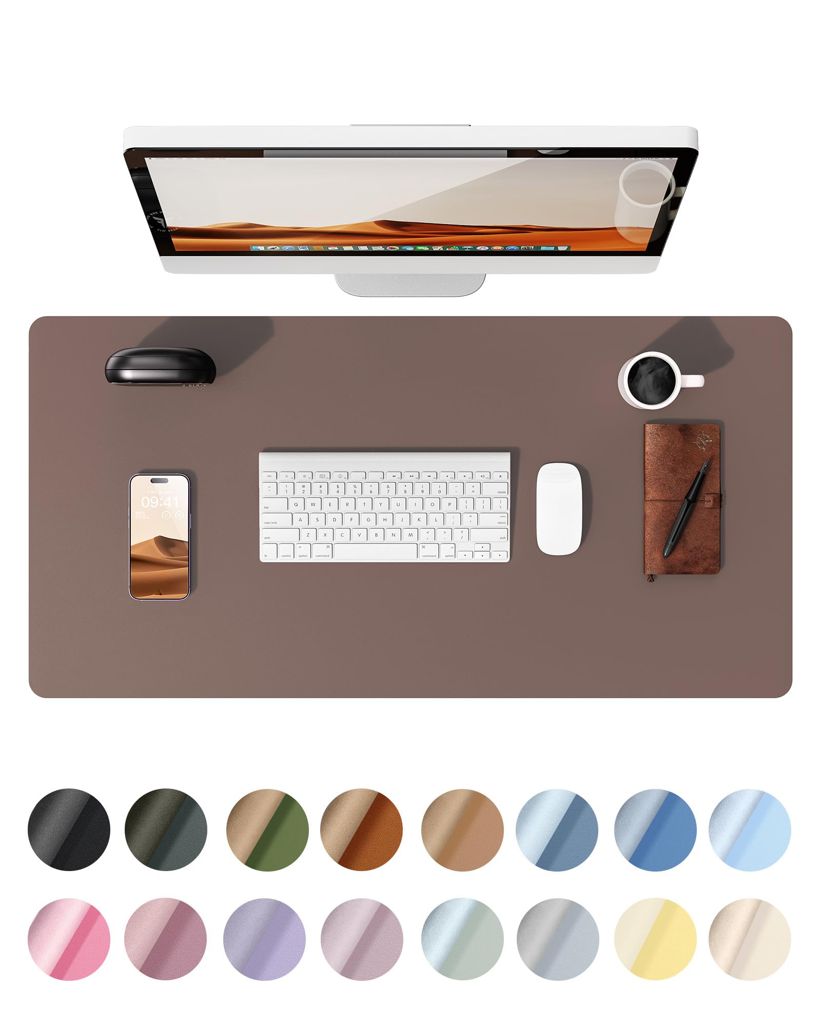 レザー デスクパッド オフィス デスクマット マウス対応 大型マウスパッド ノンスリップUレザー デスクブロッター ラップトップデスクパッド