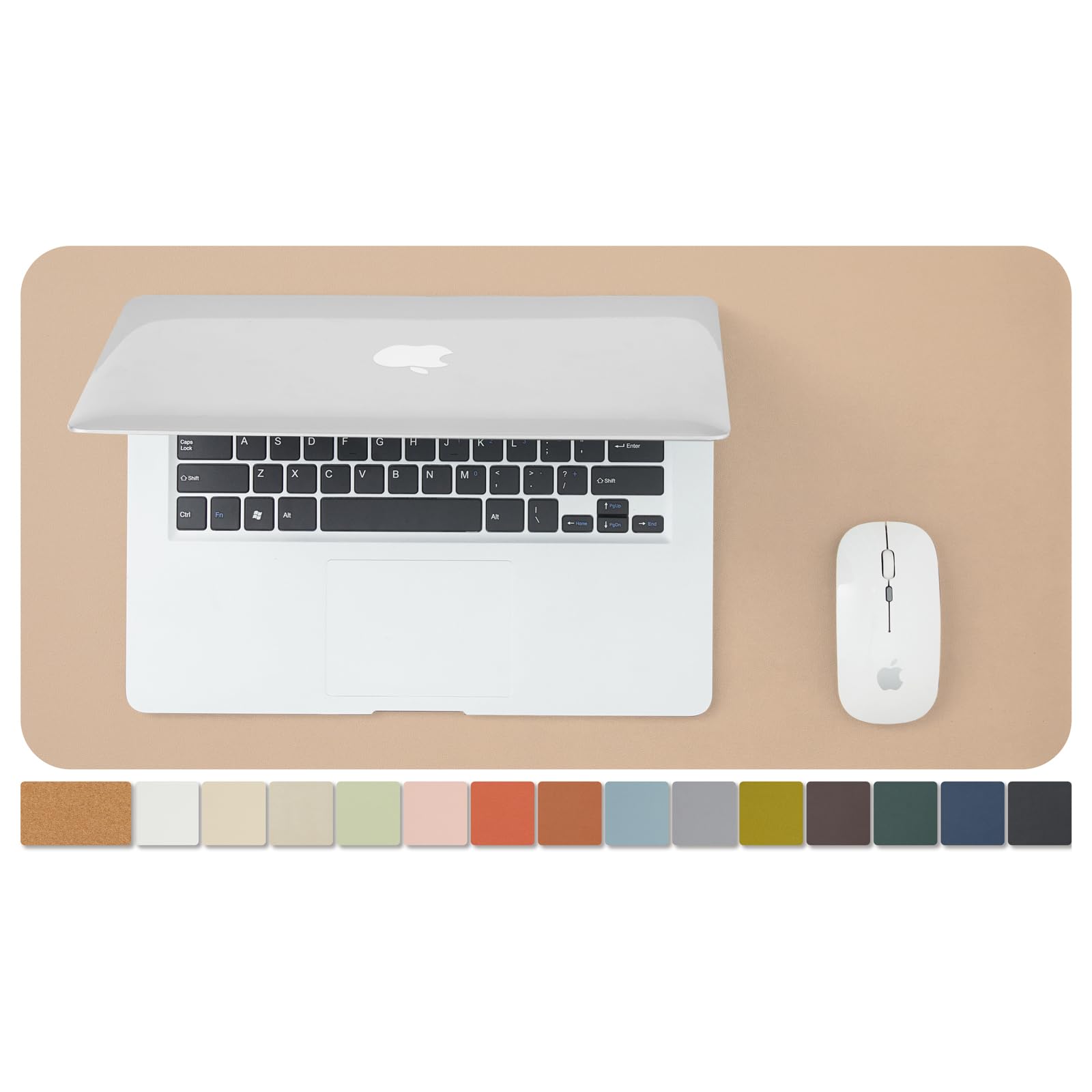 大型ナチュラルコルク＆レザーデスクパッド、エコデスクマット、両面デスクプロテクター、防水キーボー..