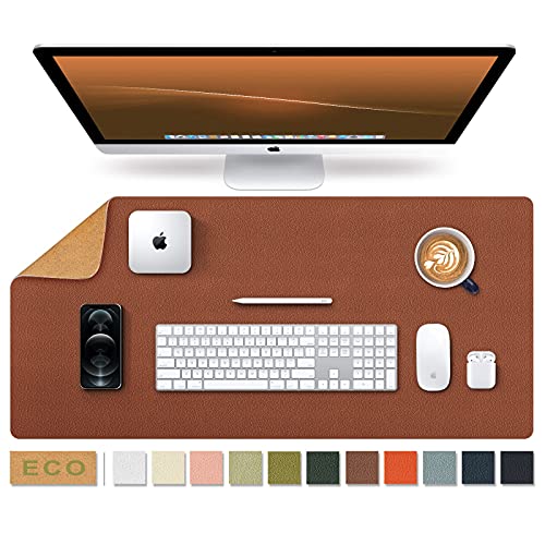 ナチュラルコルク &U両面デスクマット、大型マウスパッド、デスクプロテクター、防水キーボードマット..