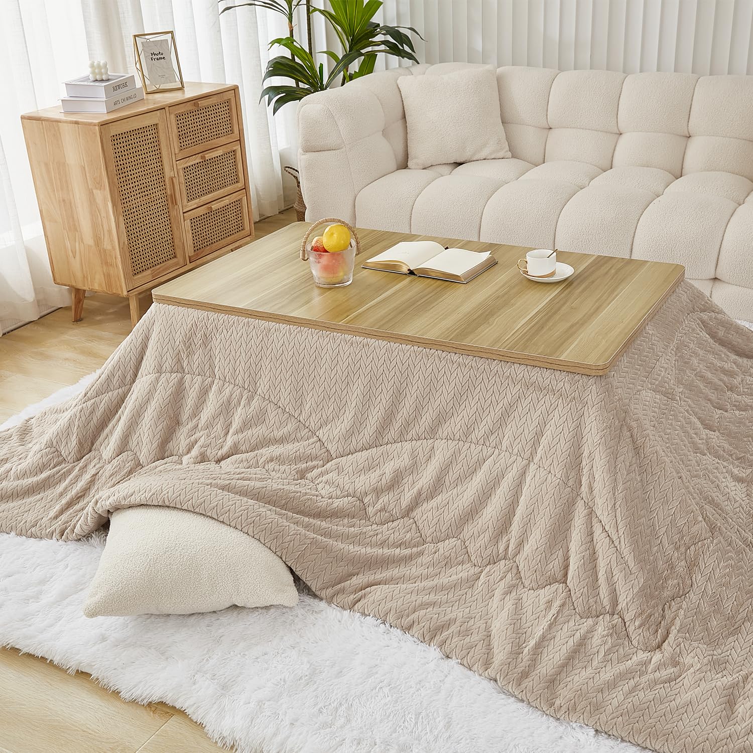 EMME こたつ布団 長方形 コタツ布団 暖かいこたつふとん 190 ×240cm こたつ用布団 あったか こたつ掛け布団 高密度フランネル リ