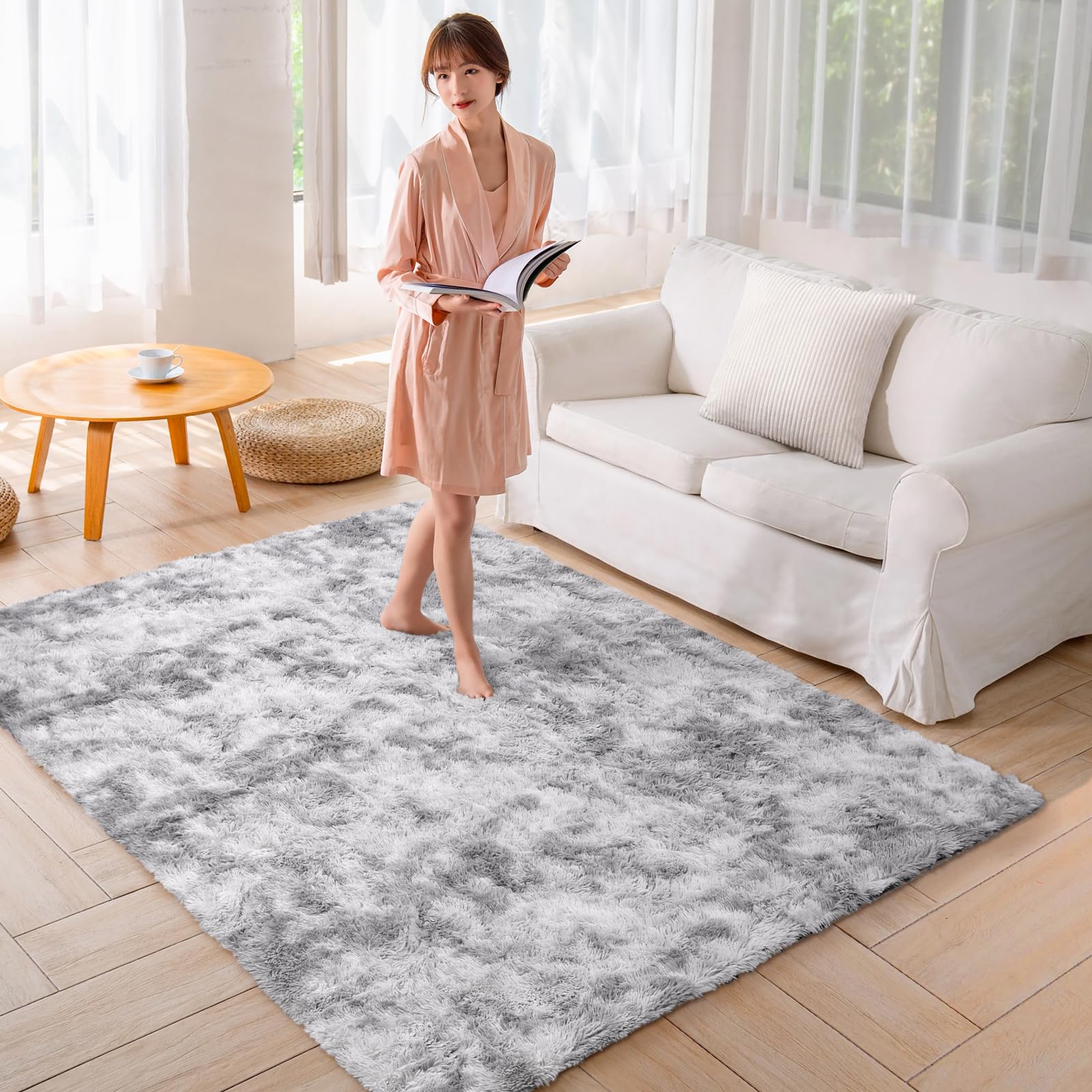 ddiny カーペット ラグ ホットカーペット中層:30D高密度ウレタン 厚さ約1.2cm 独自技術とデザインの抗菌防臭加工 ラグマット シャギ