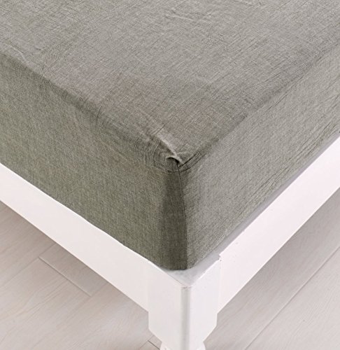 ボックスシーツ キング 180x200x30cm オーガニックコットン 洗いざらしの綿100% ベ...