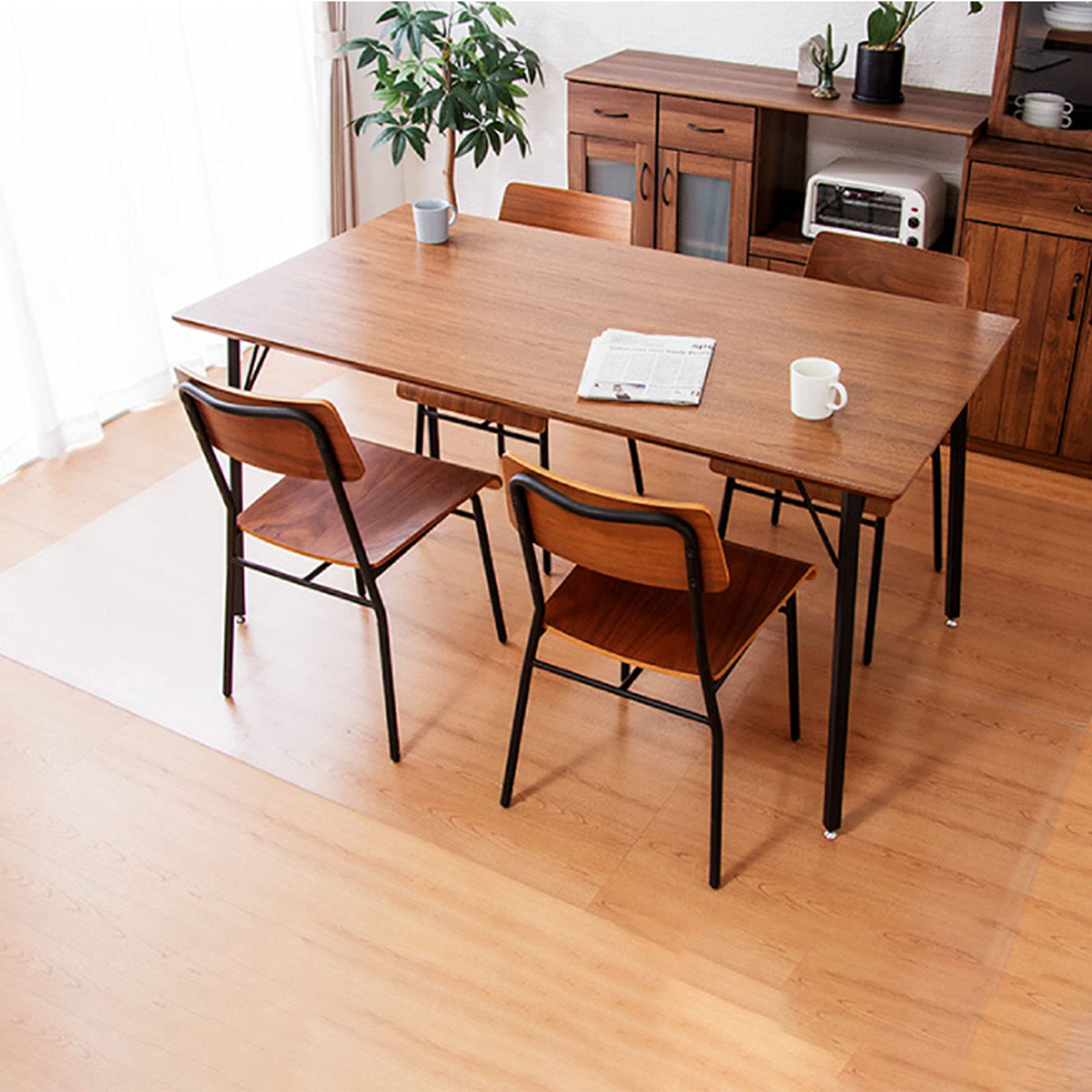 ダイニングマット 透明 200X300cm 特大サイズ 超大判 厚さ1mm 床を保護するダイニングマット V クリア..