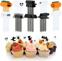 ハロウィン ケーキトッパー 100枚入 ケーキ 飾り ピック 10種 カップケーキ お菓子 飾り 飾り付け デコレーション 装飾 イベント ハ