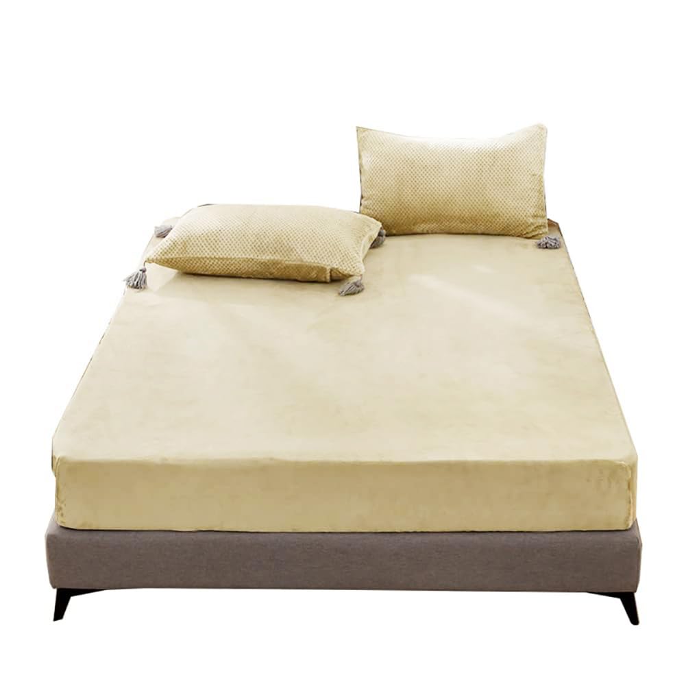 ボックスシーツ ワイドキング 冬 あったか 極細マイクロファイバー パイル地 マチ部分約30cm ベッドシ..