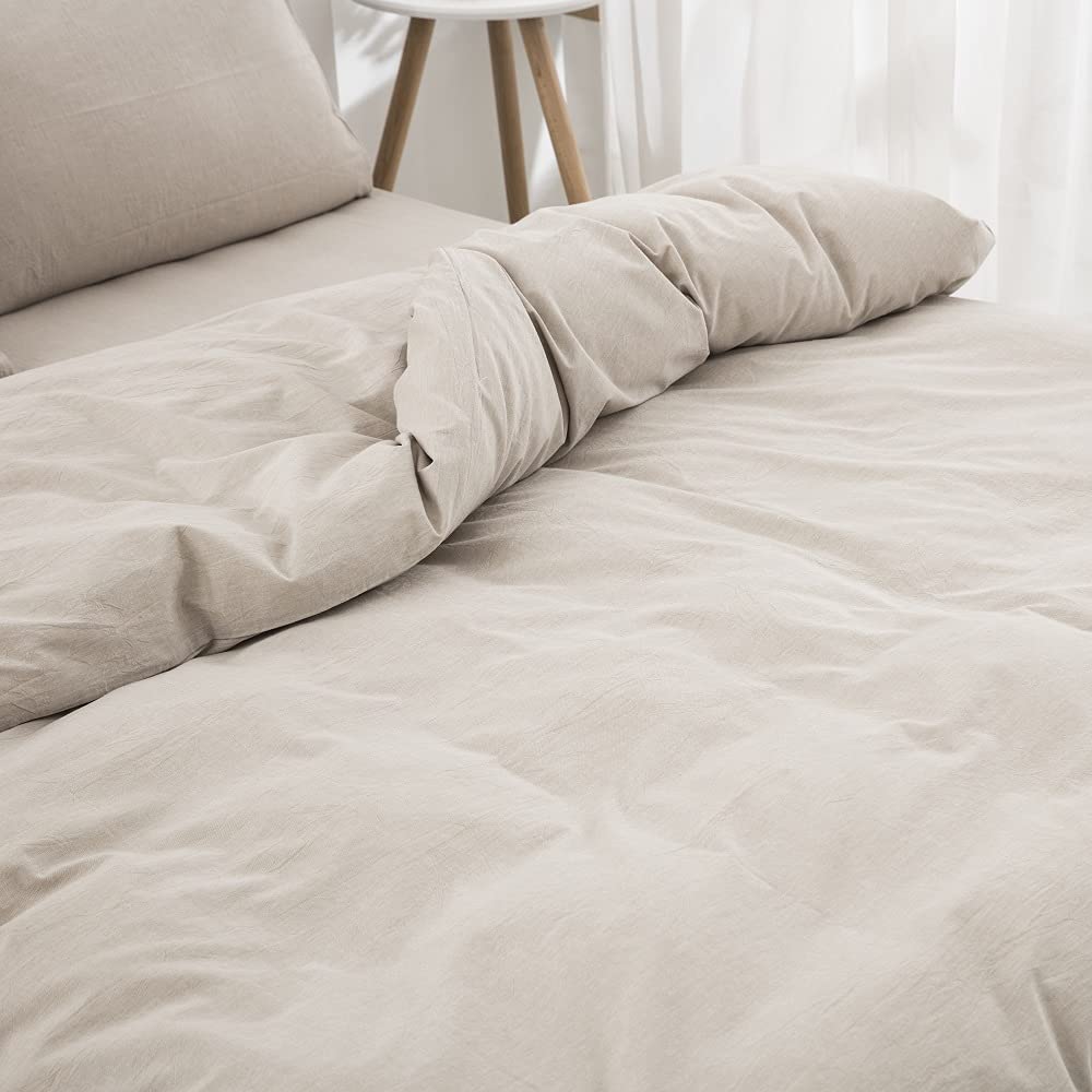 掛け布団カバー クイーン 単品売りオーガニックコットン 210x210cm 掛かバー 洗いざらしの綿100% 洗い替え 布団カバー 防ダニ 掛け [2]