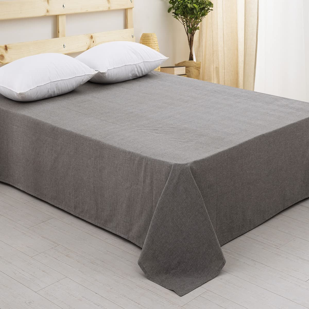 フラットシーツ クイーン 250x260cm 敷きシーツ ベッドシーツ オーガニックコット...