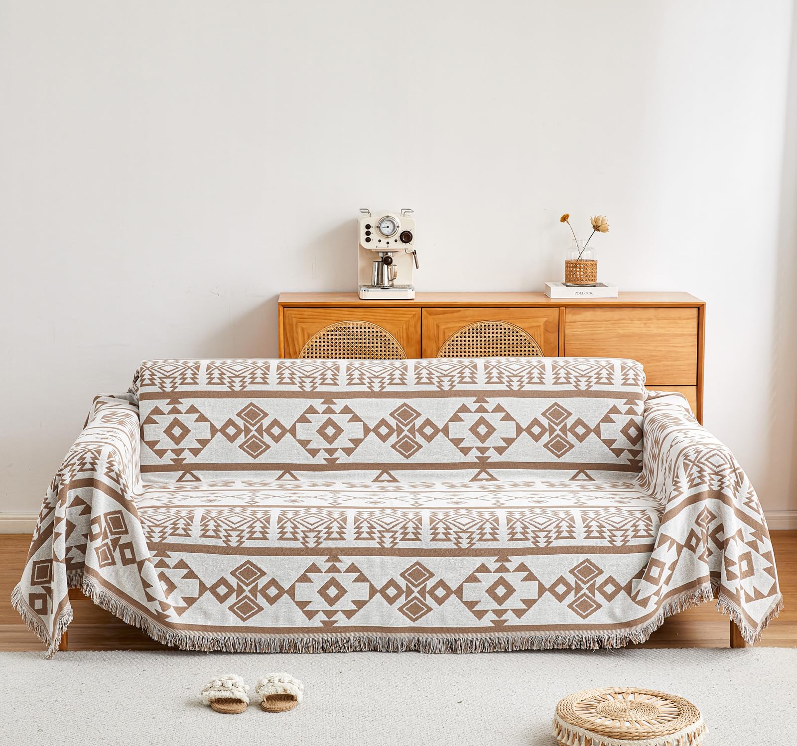 MV マルチカバー ソファカバー 130*180cm 長方形 フリンジ付き 保護カバー 犬猫対策 綿 1人 2人掛け キャンプ テーブルクロス