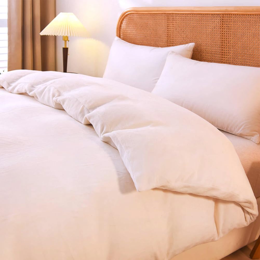 掛け布団カバー シングル 冬 あったか 極細マイクロファイバー もこもこ 厚手 発熱 冬用ふとんカバー フランネル 静電気減少 全開ファスナー