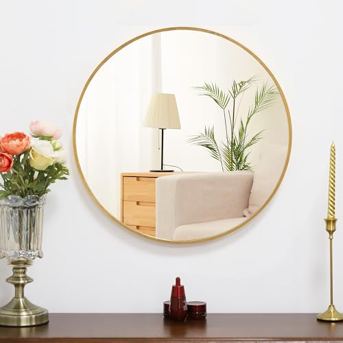 鏡 壁掛けミラー 丸鏡 円形ミラー バスルームミラー ウォールミラー アルミフレーム 化粧鏡 玄関 洗面 ..