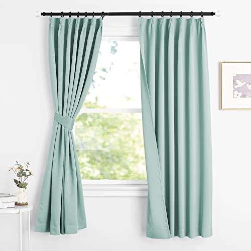 NIEOWN カーテン 遮光 1級 断熱 防寒 省エネ 冷暖房の効率アップ 防音 カフェーカーテン 出窓 腰窓 部屋 寝室 幼児園 喫茶店 2枚