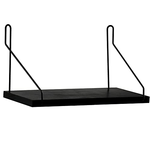 YOYAI 壁掛け棚 ウォールシェルフ 飾り棚 木製 DIY おしゃれ 壁面収納 穴あけ不要 簡単取り付け ブラック 30cm