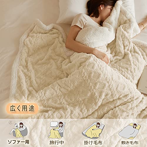 毛布 ダブル 二枚合わせ 掛け毛布 冬用 暖かい 発熱 柔らかい 肌触りが良い マイクロファイバー 洗える 保温 抗菌 防臭 寒さ対策 防ダニ [3]