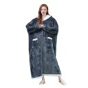 IERLARI 着る毛布 メンズ レディース ルームウェア 部屋着 135cm ダークグレー